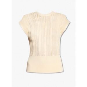 Ulla Johnson Cream Ribbed Knit Blouse